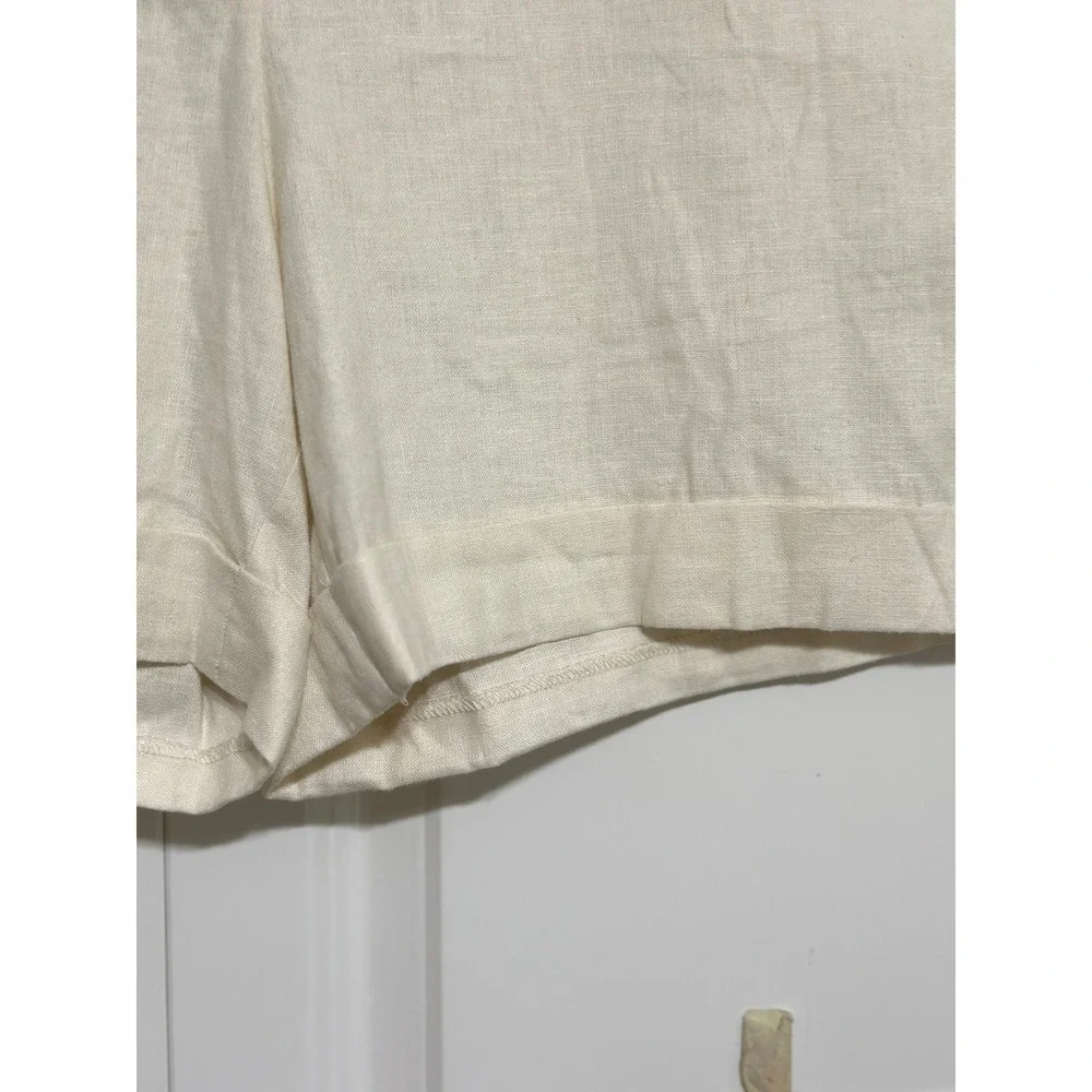 Apt 9 Torie Shorts Women Cream Linen Blend Cuffed Mid Rise Coastal Grandma 18